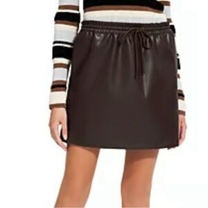Theory Faux Leather Mini Skirt